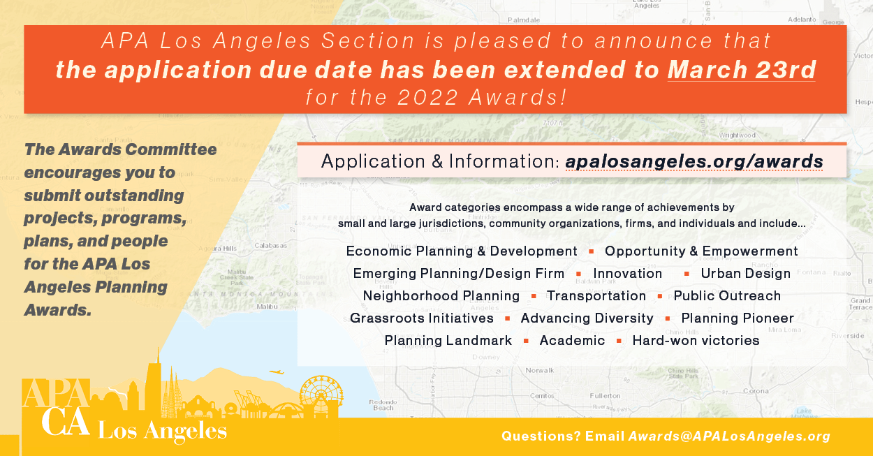 APA Los Angeles » Awards Application Deadline Extended to March 23rd!