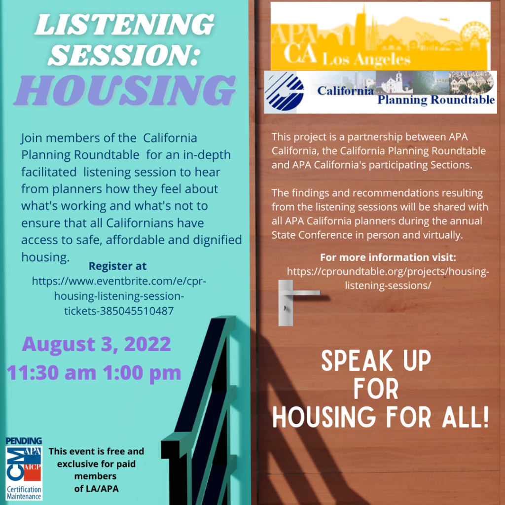 APA Los Angeles » APA CA Listening Session Housing